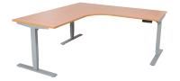vertilift height adjustable workstation 1800 x 1500 x 700 - beech top with silver frame preset controller